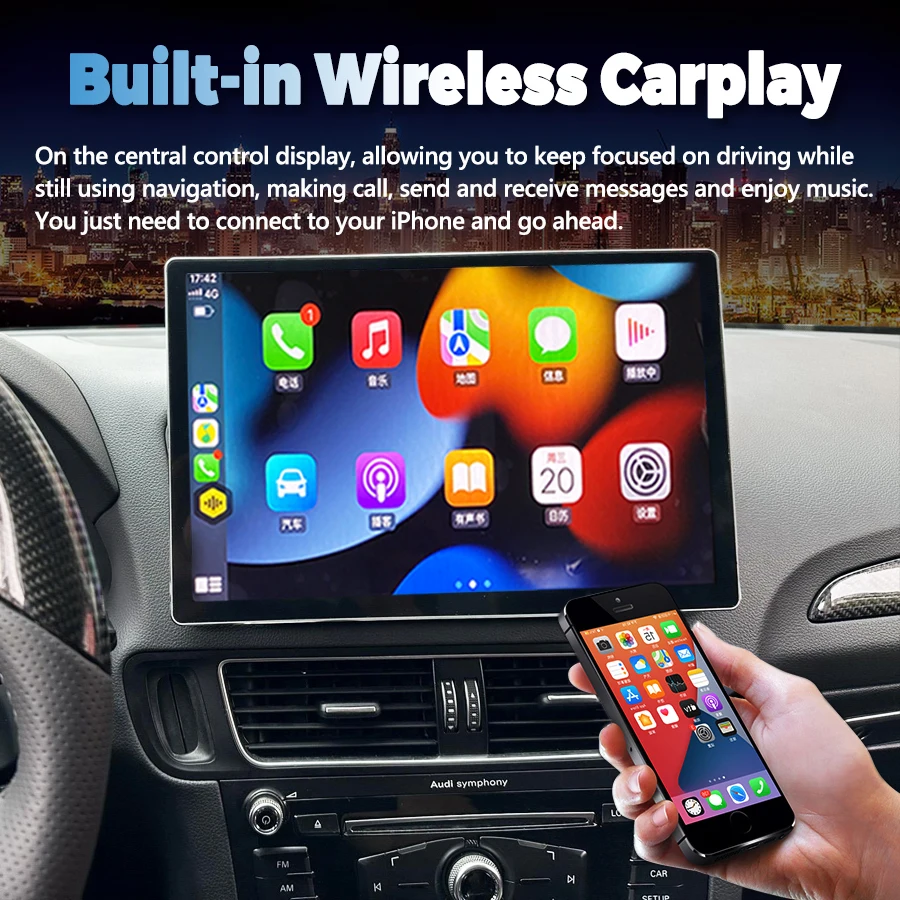 256GB Android 13 Screen Car Stereo For Audi Q5 2009-2016 WIFI 4G SIM Split Screen BT GPS Navi Multimedia Wireless Carplay 13.3" - Image 2