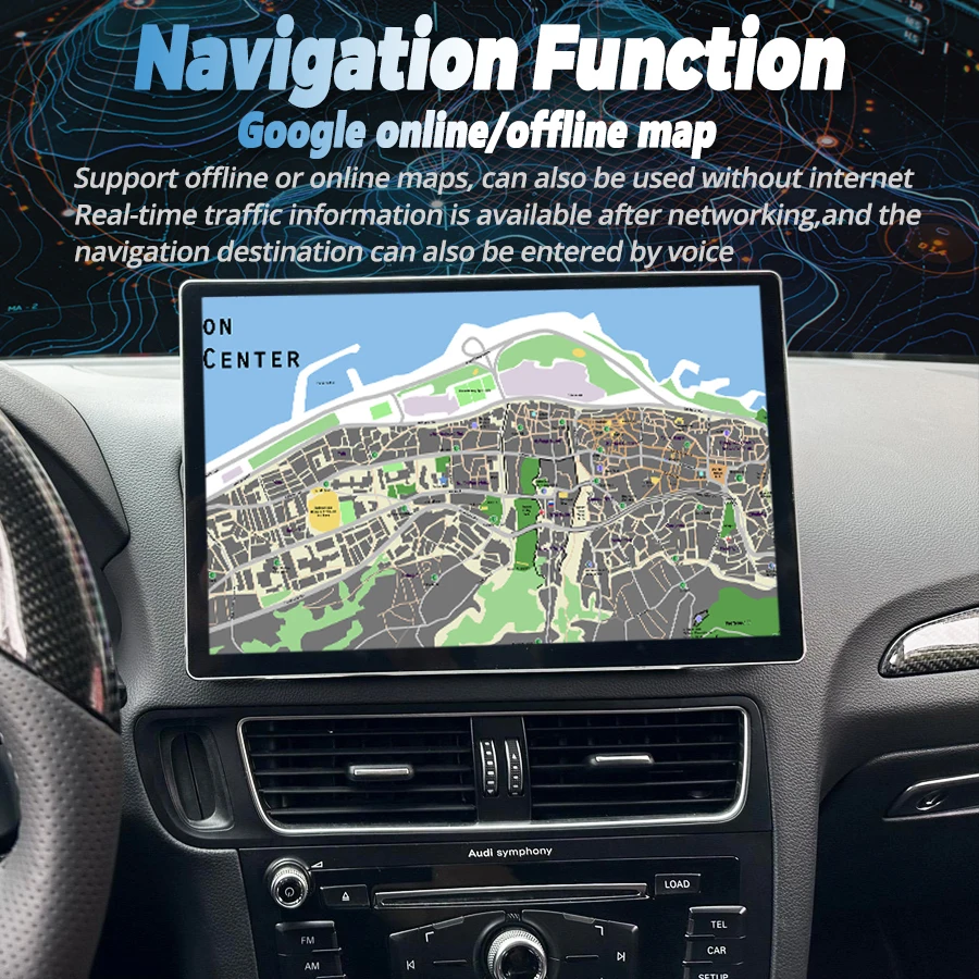 256GB Android 13 Screen Car Stereo For Audi Q5 2009-2016 WIFI 4G SIM Split Screen BT GPS Navi Multimedia Wireless Carplay 13.3" - Image 6