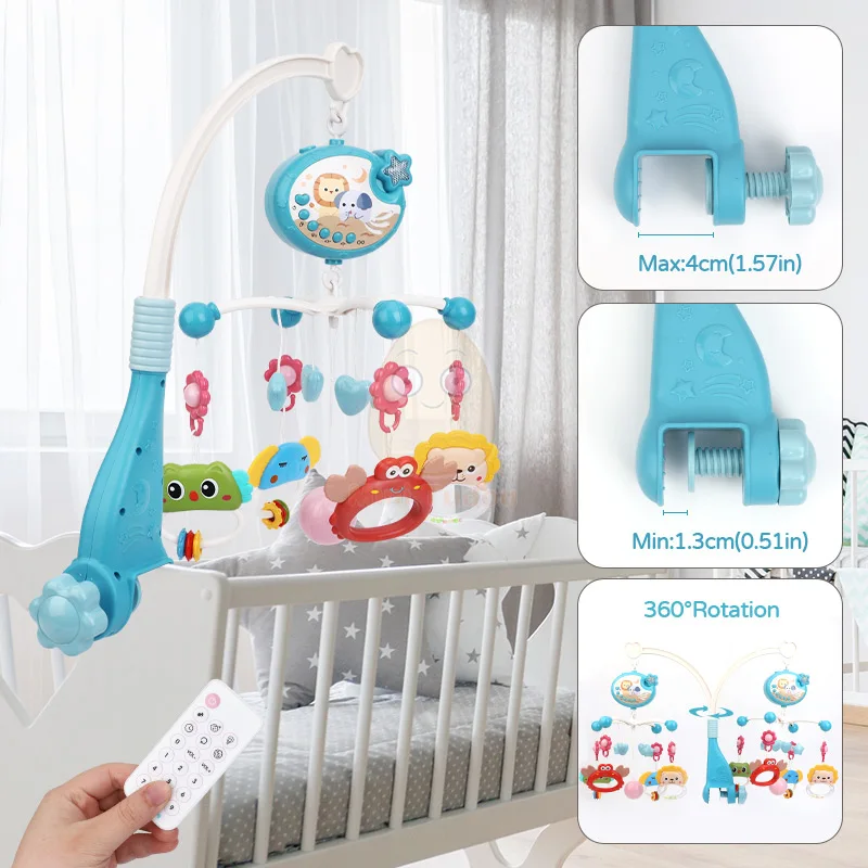 Baby Crib Mobile Rattle Toy For 0-12 Months Infant Rotating Musical Projector Night Light Bed Bell Educational For Newborn Gift - Image 3
