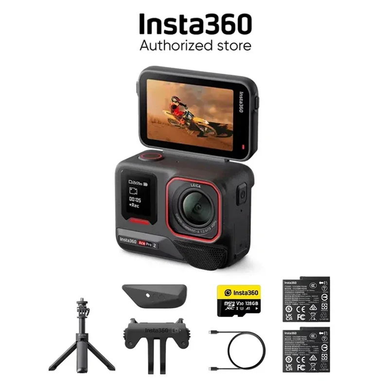 Insta360 ACE PRO 2 360° Camera 8K Video Modes Mini Tripod 128GB Bundle Dual Battery Get-Set Bundle (Mini 2-in-1 Tripod + 128GB) - Image 2