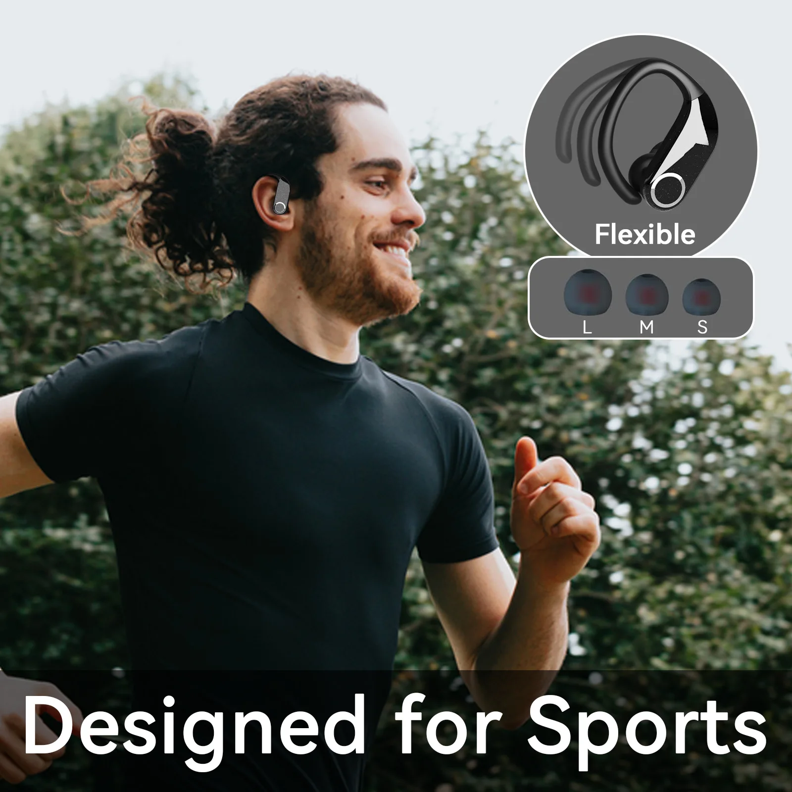 for ZTE Nubia Z70 Ultra Z60S Pro Z50S Wireless Bluetooth headset hanging ear digital display hanging sports headphones open men - Image 4