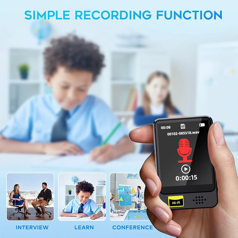 1.8inch Touch Screen MP3 Music Player Portable HIFI MP4 Video Playback Bluetooth 5.2 Speaker for E-book FM Radio Recorder E-Book - Image 2