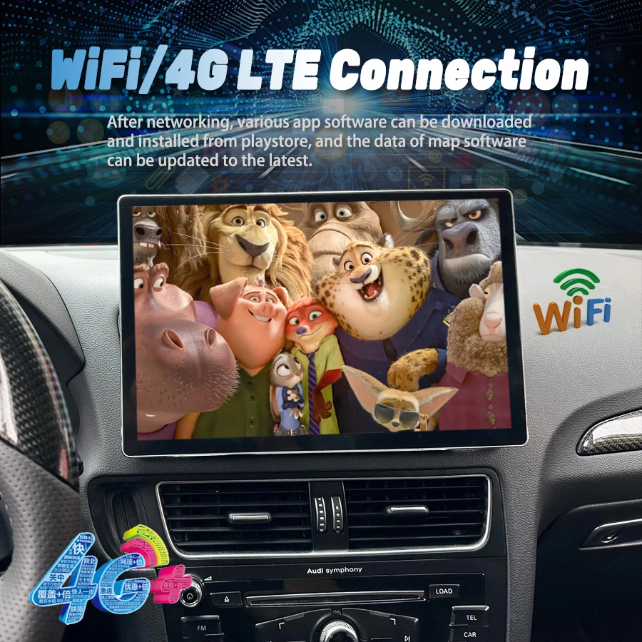256GB Android 13 Screen Car Stereo For Audi Q5 2009-2016 WIFI 4G SIM Split Screen BT GPS Navi Multimedia Wireless Carplay 13.3" - Image 5