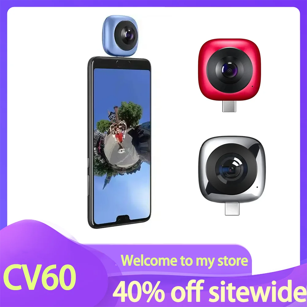 CV60 for Hua wei Cool Play Portable HD Panoramic Camera 360° Panoramic Camera Fisheye Camera Digital Camera Video Photography - Image 2