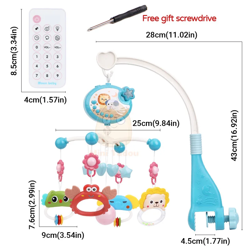 Baby Crib Mobile Rattle Toy For 0-12 Months Infant Rotating Musical Projector Night Light Bed Bell Educational For Newborn Gift - Image 6