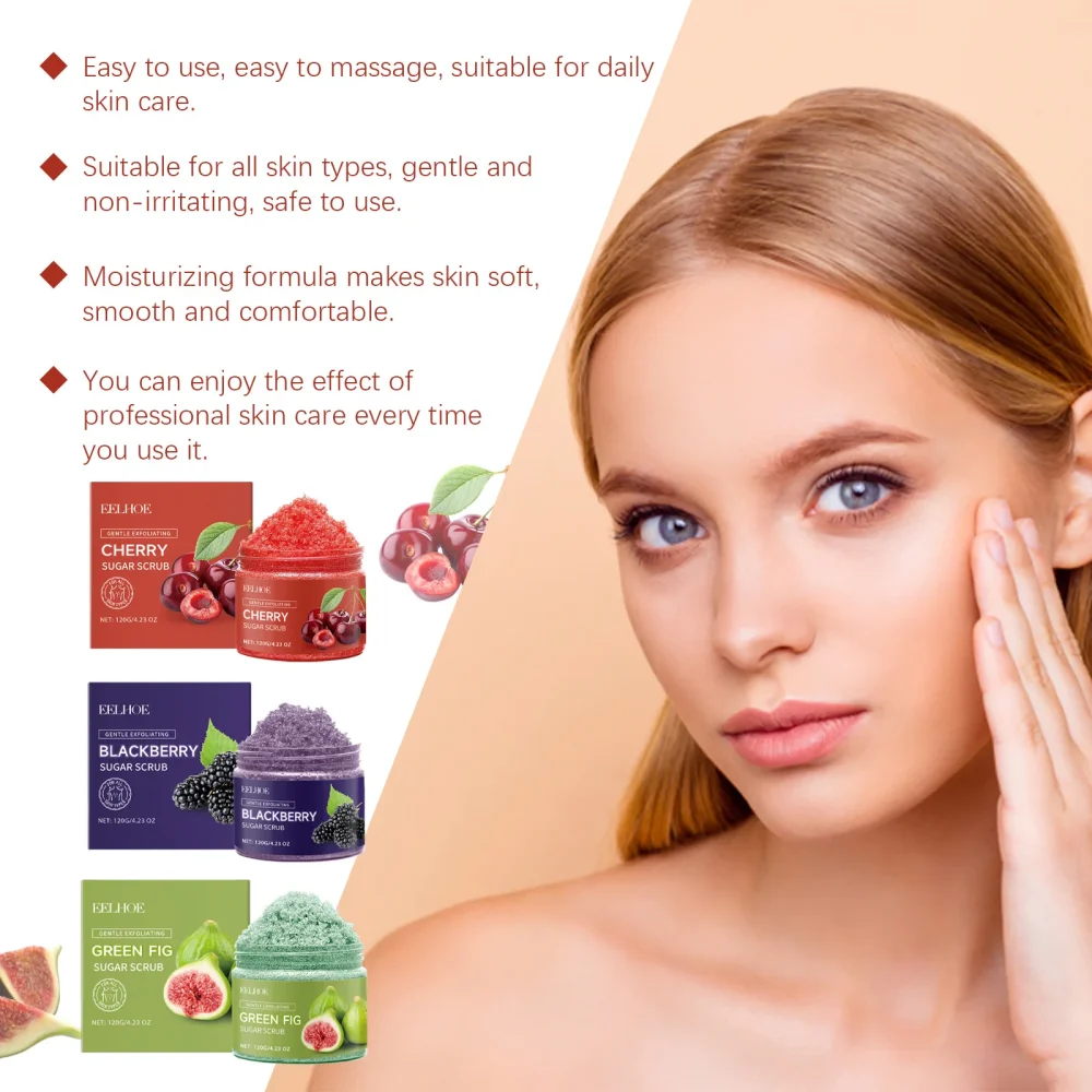 Eelhoe 120g Sugar Body Exfoliating Scrub Cleaning Skin Oil Control Remove Dead Skin Repair Rough Nourishing Smooth Skin Scrub - Image 2