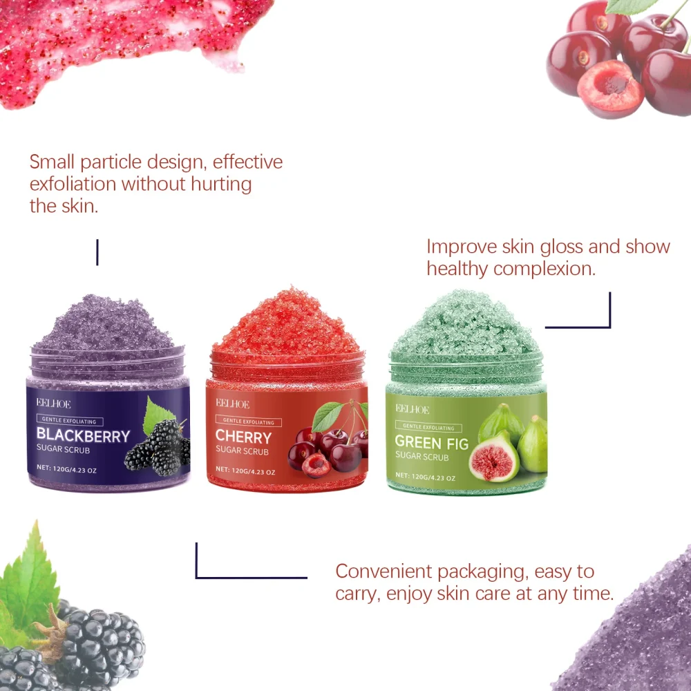 Eelhoe 120g Sugar Body Exfoliating Scrub Cleaning Skin Oil Control Remove Dead Skin Repair Rough Nourishing Smooth Skin Scrub - Image 3