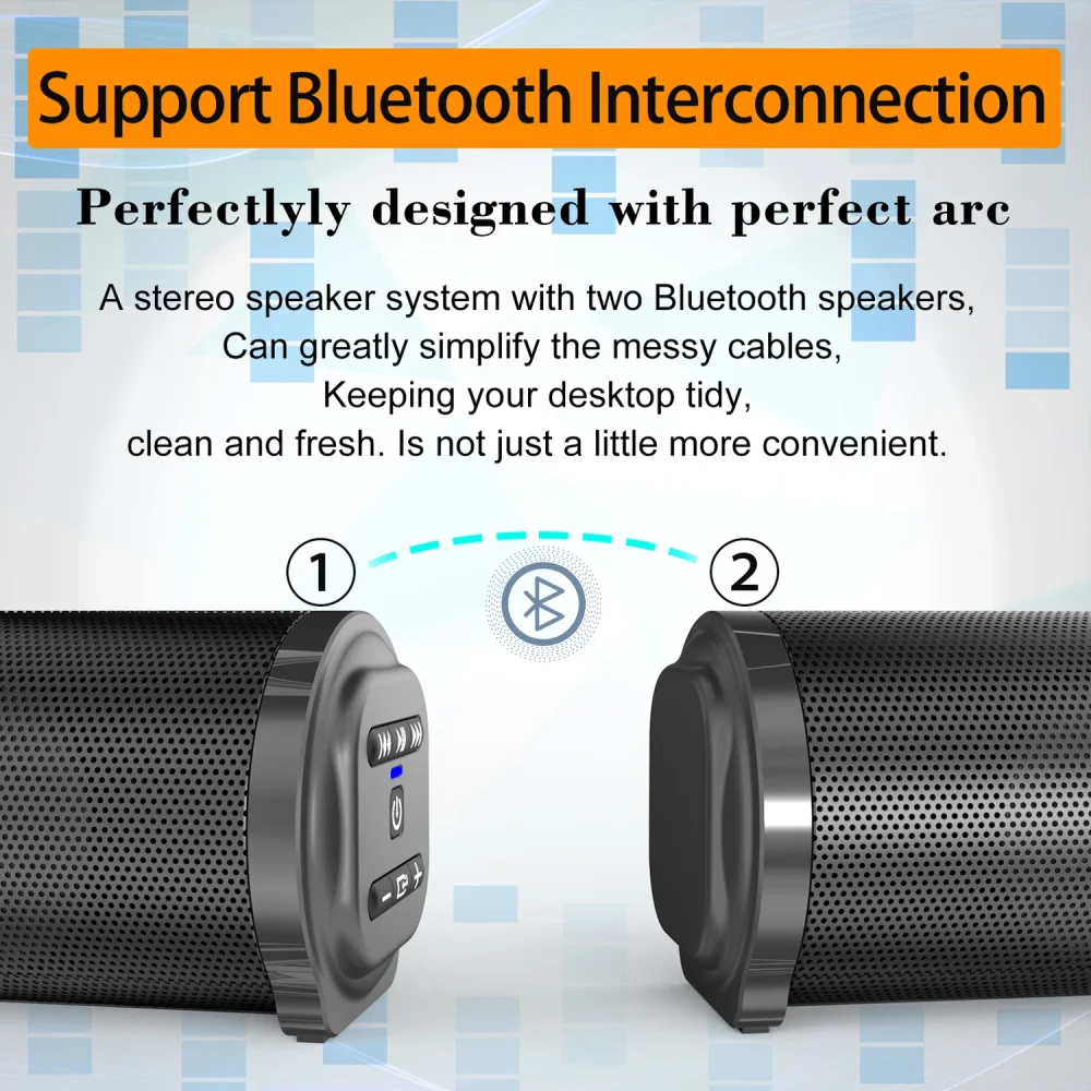 2024 Soundbar Sound Wireless Bluetooth Car Computer Speaker Stereo Tv Home Theater Sombar For 3.5mm Output PC - Image 4