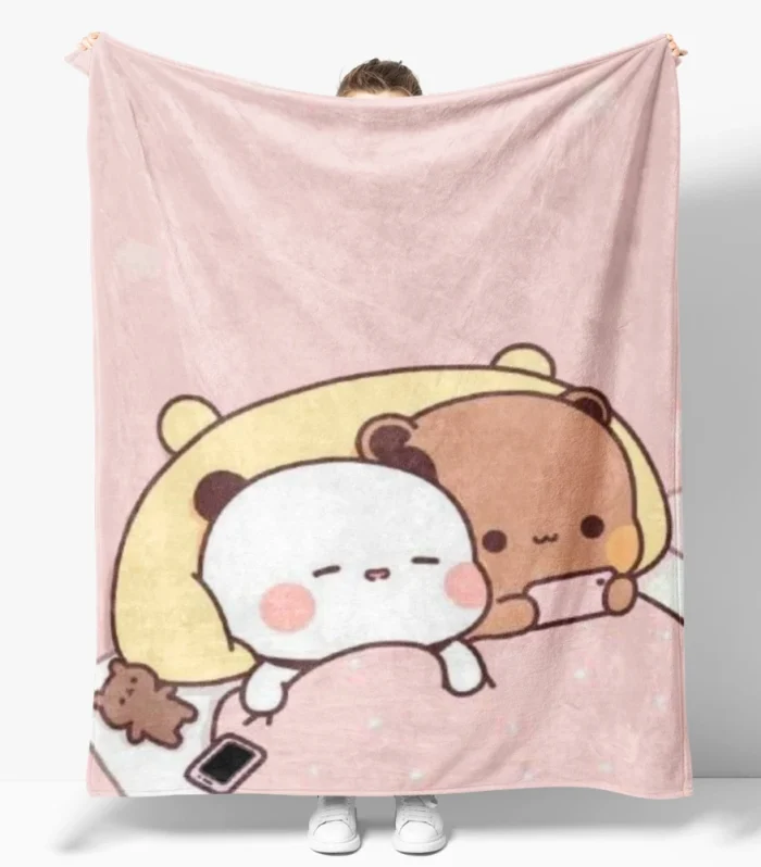 Cartoon Print Bubu Dudu Flannel Throw Blanket Series Kids Blankets Sofa Decoration Bear and Pa blankets Cozy Soft