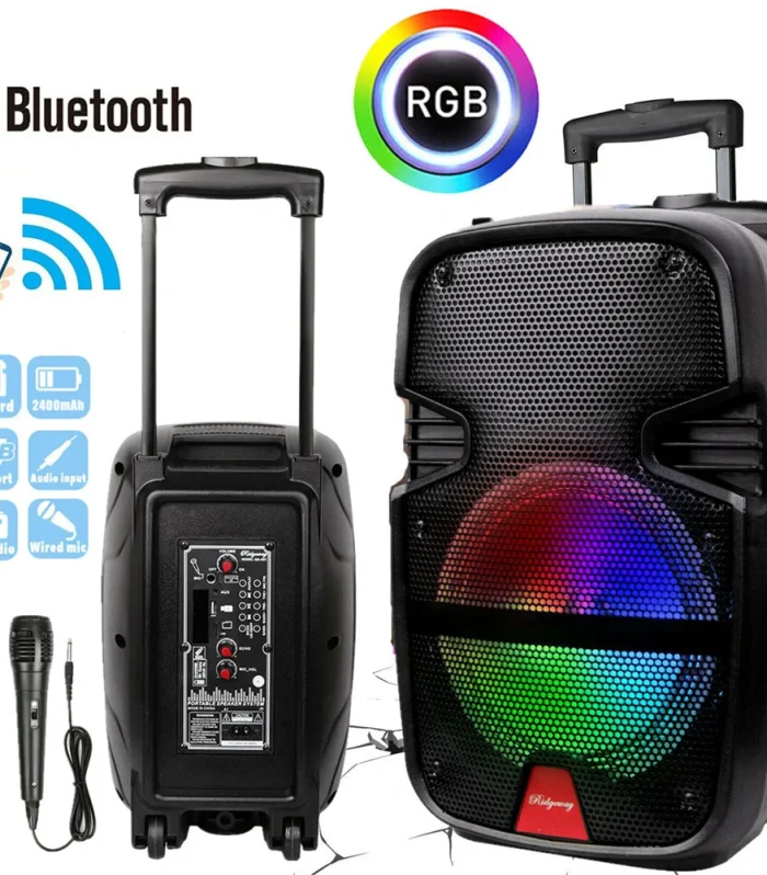 3000 Watts Wireless Portable Party Bluetooth Speaker With Microphone & Remote 8" Subwoofer High Quality Big Sound