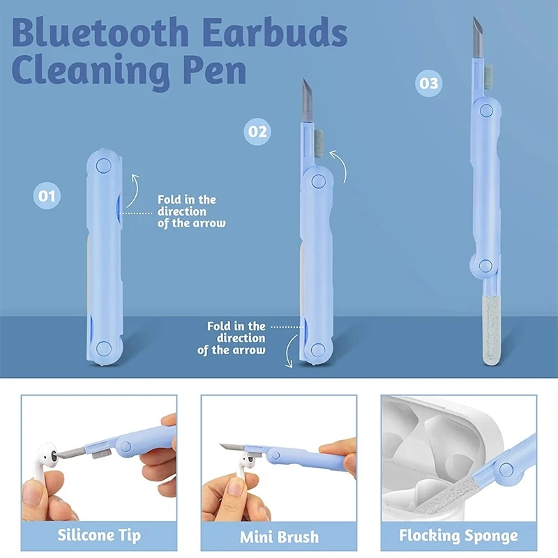 7 in 1 Computer Keyboard Cleaner Brush Kit Earphone Cleaning Pen For Headset Keyboard Cleaning Tools Cleaner Keycap Puller Kit - Image 6