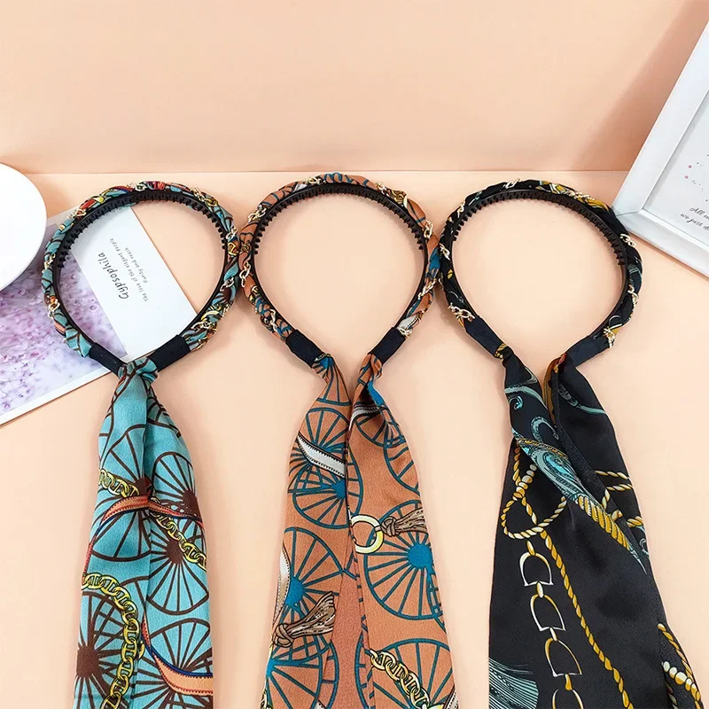 Vintage Long Ribbon Hairband for Women Elegant Hair Accessories Fashion Ribbon Braided Hair Tie Hairband Headwear - Image 3