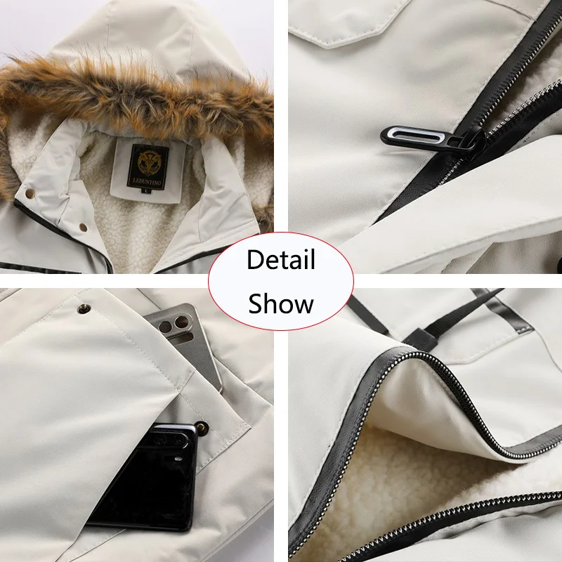 New Winter Men Outwear Fleece Warm Removable Hooded Hiking Jacket Men Outdoor Windproof Casual Fashion Jacket Coat Male Clothing - Image 6