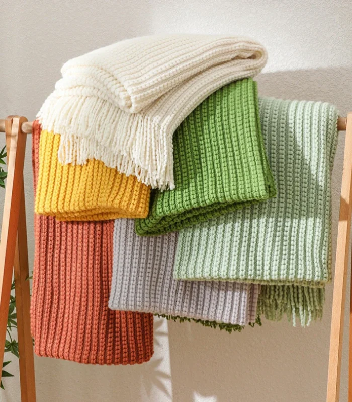 Textile City Nordic Throw Blanket Knitted Sofa Cover Office Nap Air Conditioner Blanket Bohemian Hotel Decor Bedspread Towel