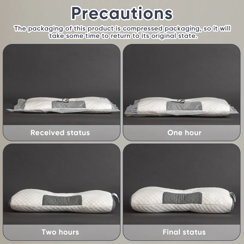 2pcs Massage Neck Pillows Adjustable Ergonomic Orthopedic Contour Support, High-Quality Pillow Core, All-Season Sleeping Comfort - Image 6