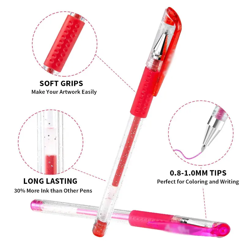 5-100pcs Gel Pen Set 100 Colors Pen Set for Making Cards, Adult Coloring Books, Journaling Planner Crafting Doodling Drawing - Image 6