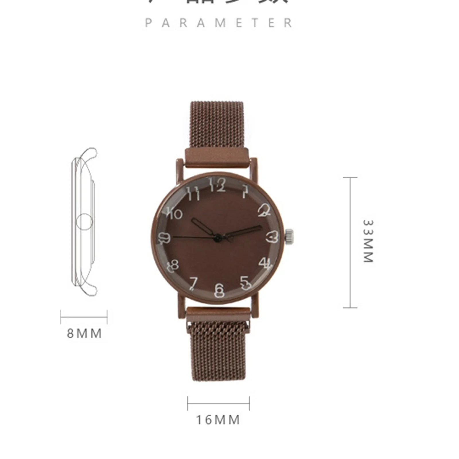 Women New Popular Mechanical Watch Simple Style Metal Mesh Belt Quartz Movement Wristwatch Female Daily Vintage Hand Wear - Image 6