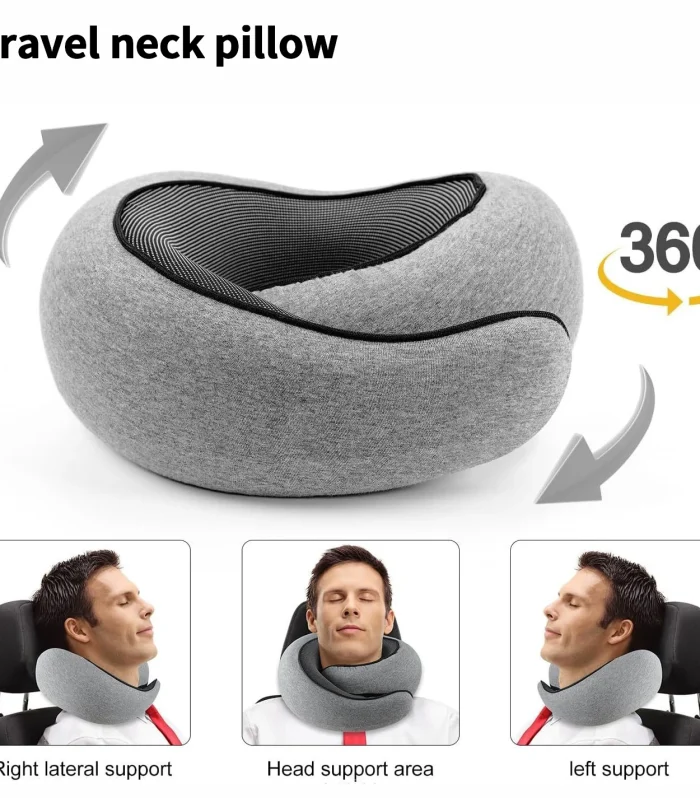 Portable Adjustable Travel Neck Pillow Memory Foam U-shaped Pillow Snail Style Travel Neck Support Soft Noon Break Sleep Pillow