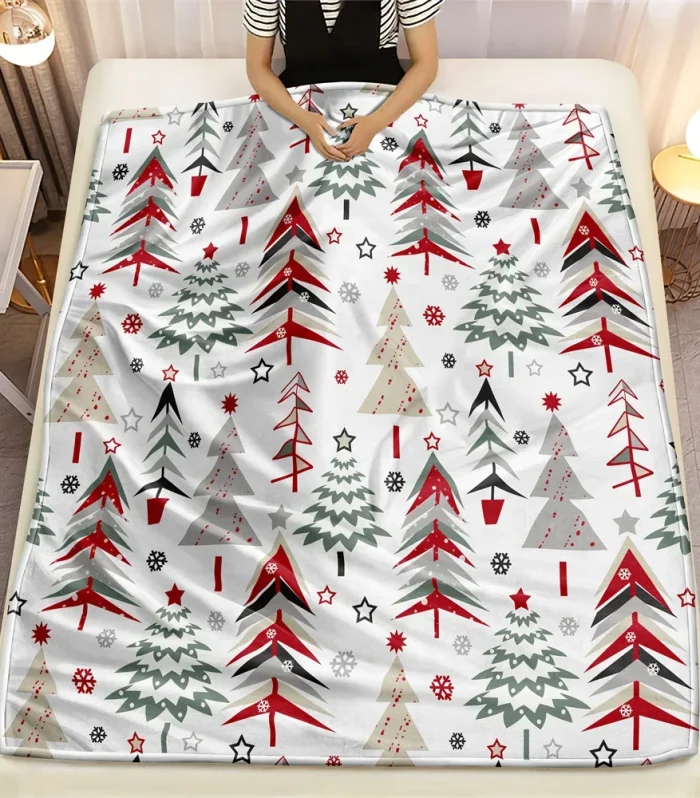 1pc Snow pine Microfiber Blanket Super Soft Throw Blankets For Bed Bedspread Sofa Decorative Camping Picnic Winter Warm Blanket