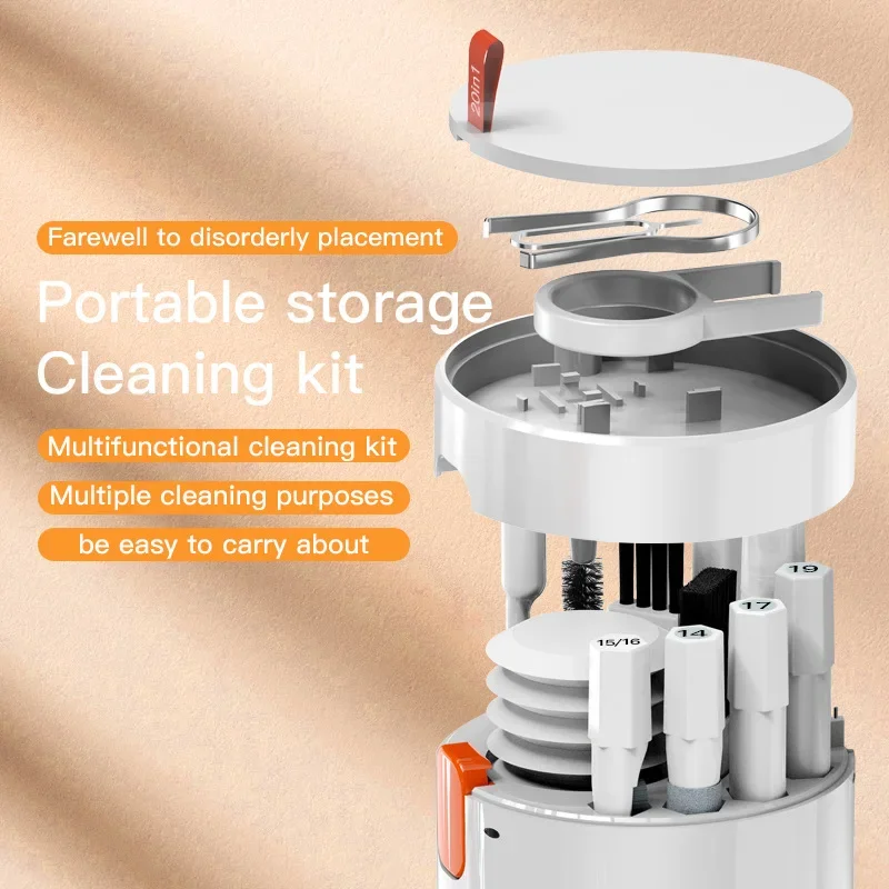 20 in 1 Laptop Keyboard Cleaning Tool Set Digital Camera Headset Mobile Phone Cleaner Kit Earphones Cleaning Pen Keycap Puller - Image 4