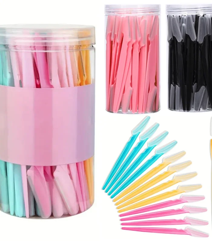 12pcs Eyebrow Razors Kit Facial Eye Brow Trimmer Multifunction Facial Hair Removal Tool with Container Safety Beauty