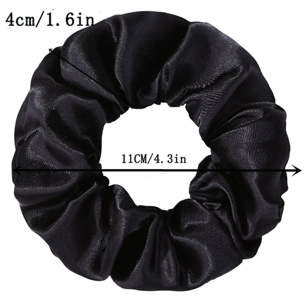 12/8pcs Premium Satin Large Intestine Hair Bands for Women Hundreds of Fabric Rubber Bands Hair Accessories - Image 4