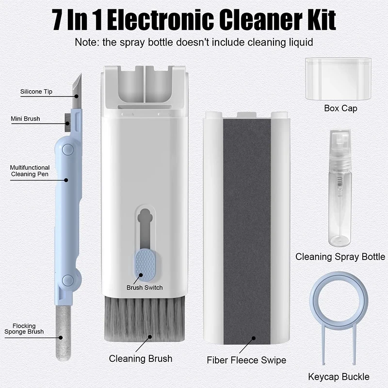 7 in 1 Computer Keyboard Cleaner Brush Kit Earphone Cleaning Pen For Headset Keyboard Cleaning Tools Cleaner Keycap Puller Kit - Image 2