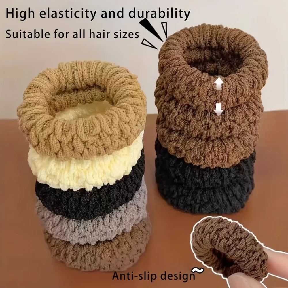 10pcs High Elasticity Durable Seamless Hair Ties, Suitable for Braided Ponytails and Thick Hair, Hair Bands and Headband - Image 3