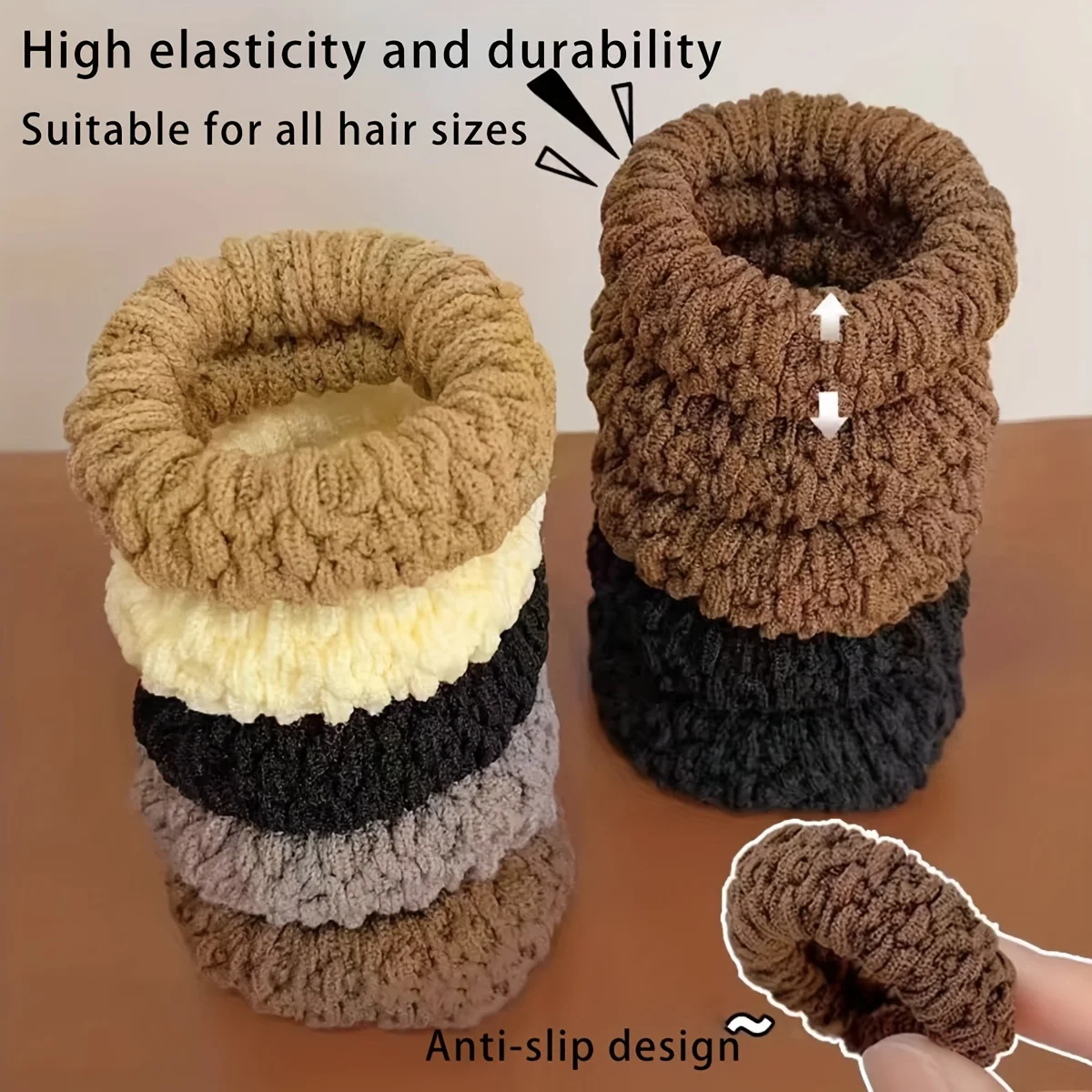 10pcs High Elasticity Durable Seamless Hair Ties, Suitable for Braided Ponytails and Thick Hair, Hair Bands and Headband - Image 3