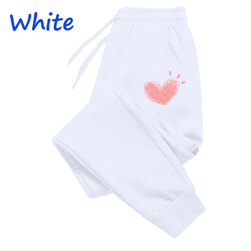 Women Cute Heart Printed Sweatpants Autumn Winter Cotton Long Pants Jogger Trousers Casual Sports Fitness Women Sweat Pants - Image 5