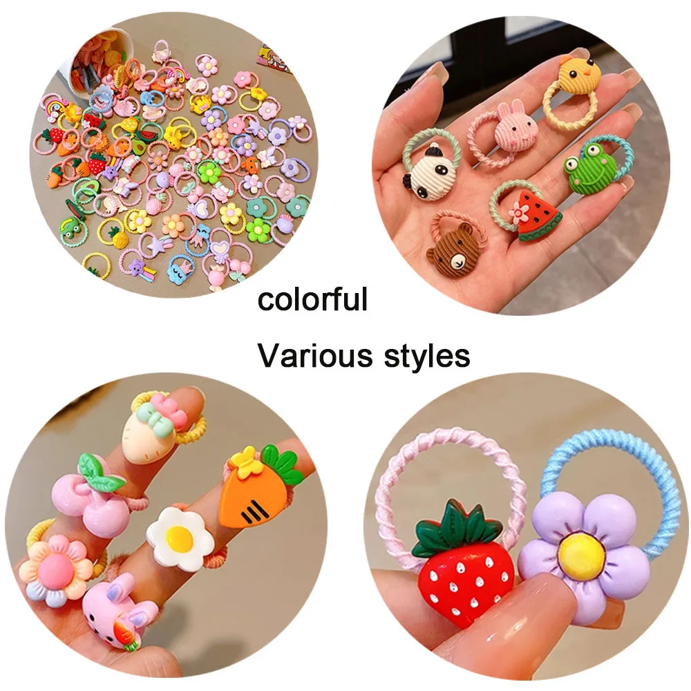 10/20/50pcs Cartoon hair accessory girl head rope hair circle hair accessories super cute Girl Rubber Band Hair bows girl New - Image 6
