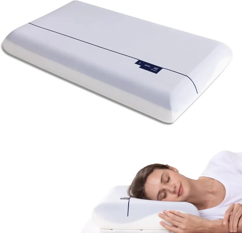Cooling Memory Foam Pillows,Cervical Neck Pillow for Neck Pain Relief,Soft and Cooling for Back Side Sleeper Pillow - Two-Sided