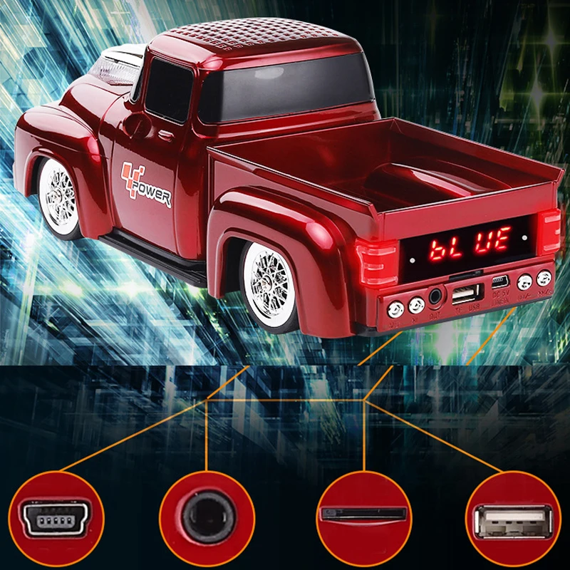 Old Pickup Truck Alloy Car Design Wireless Speakers High Fidelity Stereo Bluetooth Surround Outdoor Music Player Supports TF FM - Image 6