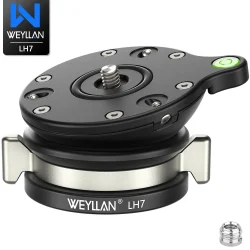 WEYLLAN LH7 Tripod Leveling Base Upgraded LH6 Twist Knob Tripod Head Base Horizontal Adjustment for Canon Nikon Sony DSLR Camera