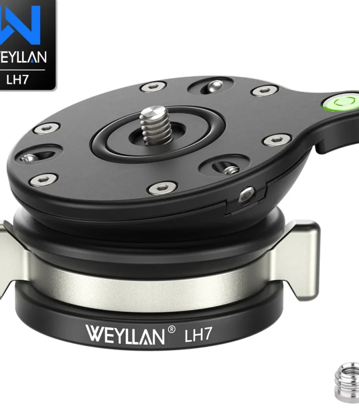 WEYLLAN LH7 Tripod Leveling Base Upgraded LH6 Twist Knob Tripod Head Base Horizontal Adjustment for Canon Nikon Sony DSLR Camera