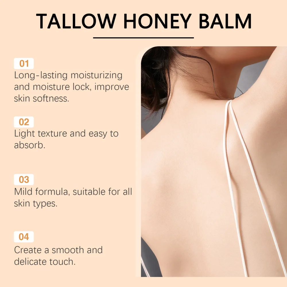 Tallow Honey Cream Glow Hydrating Skin Improve Elasticity Soft Bleaching Improve Dullness Firming Face Body Moisturizer Lotion - Image 3