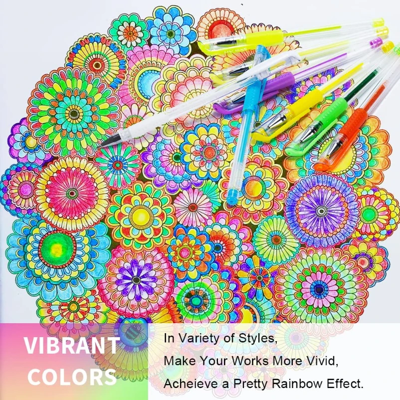 5-100pcs Gel Pen Set 100 Colors Pen Set for Making Cards, Adult Coloring Books, Journaling Planner Crafting Doodling Drawing - Image 4