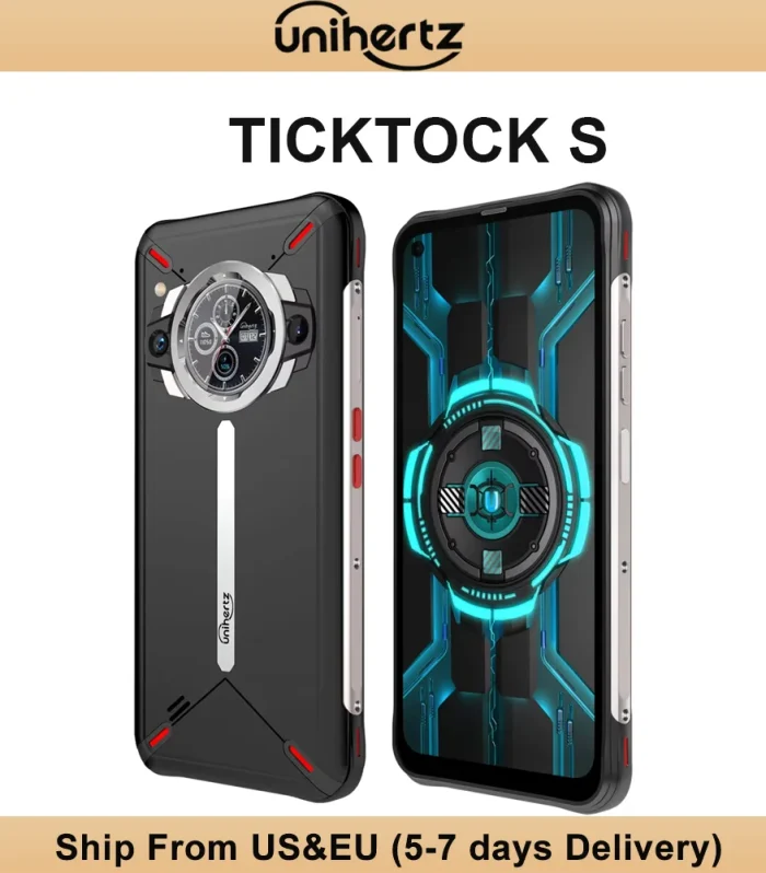 Unihertz Ticktock S Rugged 5G Smartphone 8GB 256GB Cell Phone 5200mAh Mobile Phone 64MP Camera 30W 6.53" Screen Dimensity 700