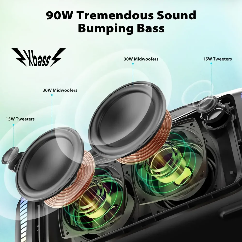Tribit Portable Bluetooth Speaker 90W StormBox Blast Outdoor Wireless Speaker IPX7 Waterproof Party Camping Speaker 30H Playtime - Image 2