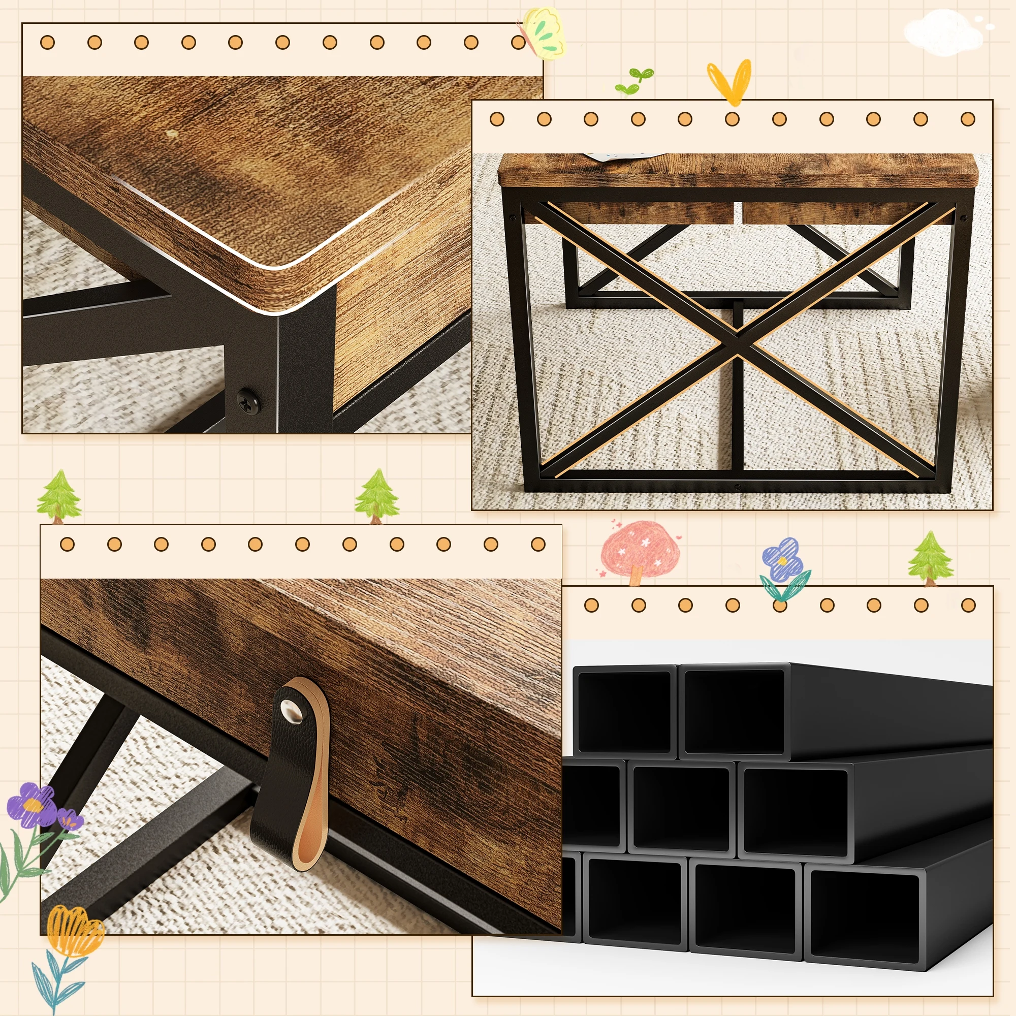4-in-1 Kids Table and Chairs Set with Storage, Toddler Activity Desk for Crafts, Drawing, Reading – Ideal Children’s Furniture f - Image 6