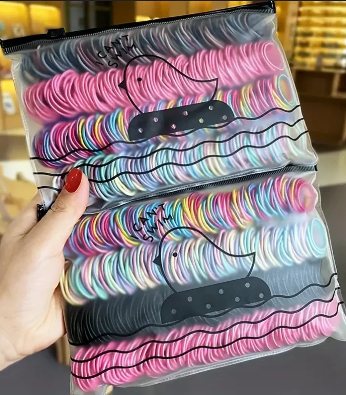 100Pcs/Set Girls Elastic Hair Bands Girls Hair Accessories 2.5cm Colorful Rubber Band Children Ponytail Holder Kids Hair Ties