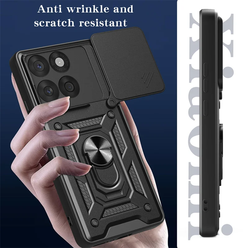For Motorola Edge 60 Fusion 5G Case Slide Lens Camera Shockproof Armor Phone Case For Moto Edge60 Fusion Ring Holder Back Cover - Image 3