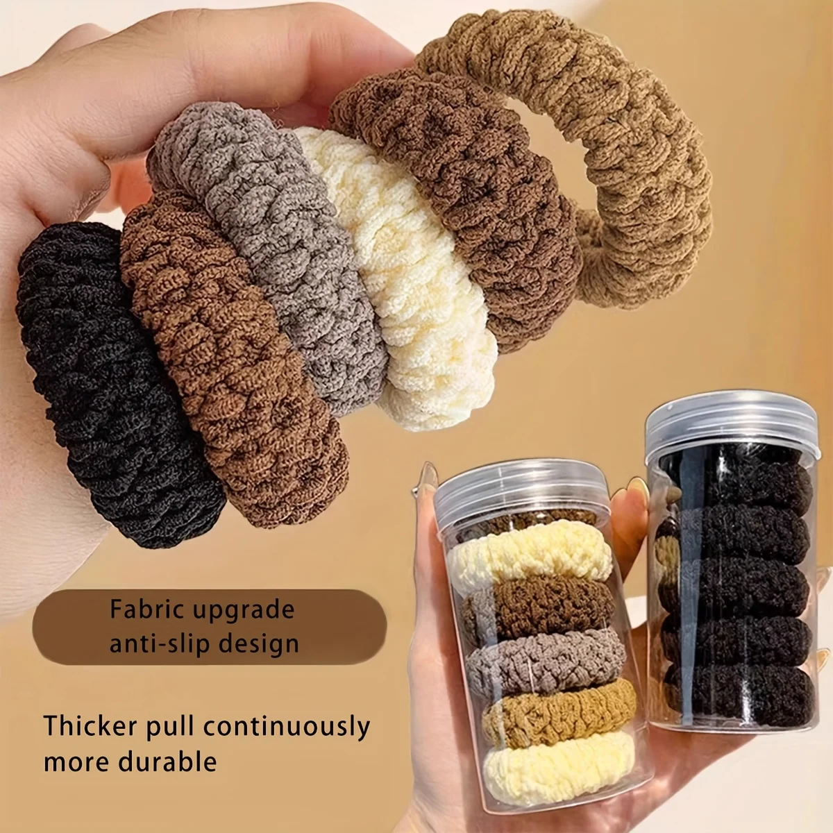 10pcs High Elasticity Durable Seamless Hair Ties, Suitable for Braided Ponytails and Thick Hair, Hair Bands and Headband - Image 2