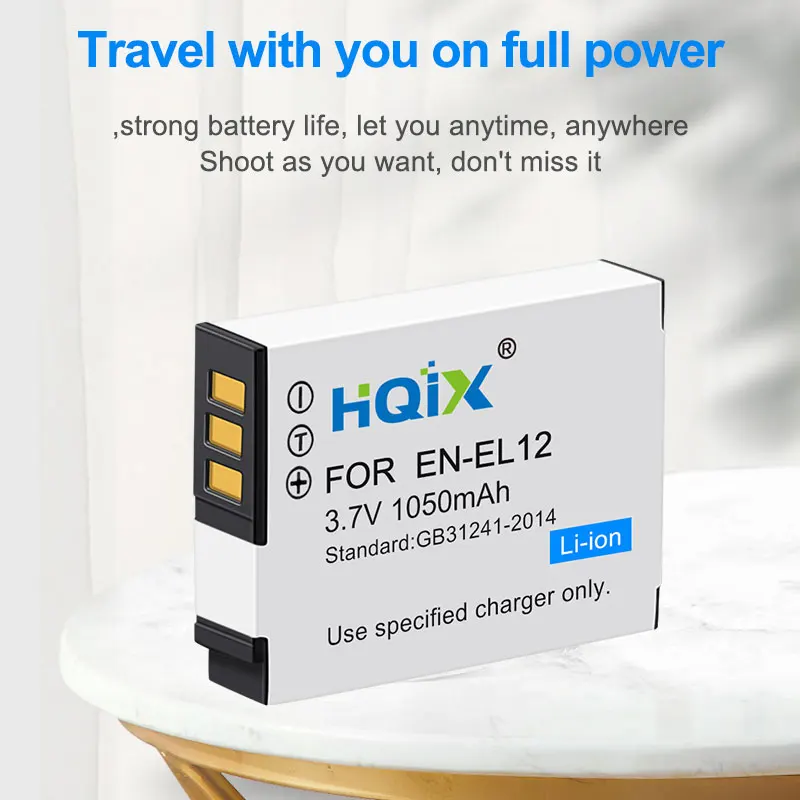 HQIX for Nikon S6300 S8000 S8100 S8200 S9050 S9100 S9200 S9300 S9400 S9500 S9600 S9700 S9900 Camera EN-EL12 Charger Battery - Image 2