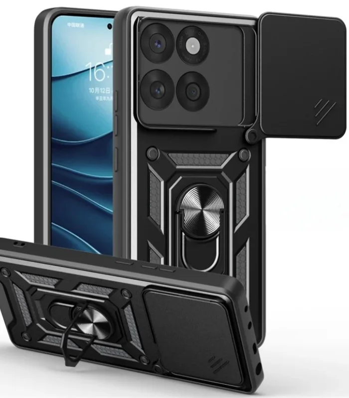 For Motorola Edge 60 Fusion 5G Case Slide Lens Camera Shockproof Armor Phone Case For Moto Edge60 Fusion Ring Holder Back Cover