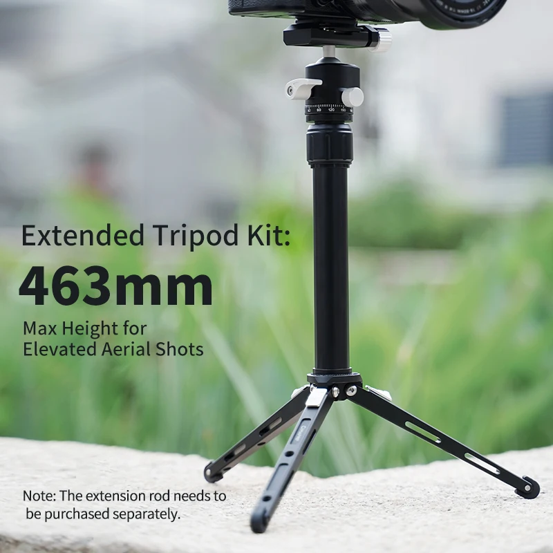 XILETU Mini Tripod with Arca Swiss Ball Head & Cold Shoe, Metal Handheld Selfie Stick for Phone Camera, 3KG Load for Live Vlog - Image 6