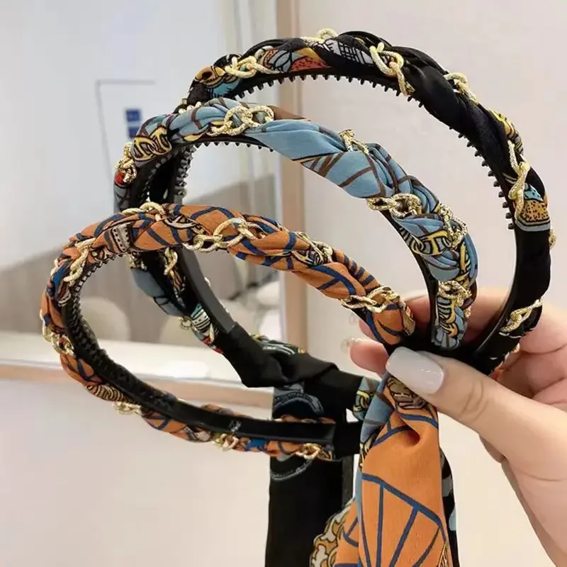 Vintage Long Ribbon Hairband for Women Elegant Hair Accessories Fashion Ribbon Braided Hair Tie Hairband Headwear - Image 5