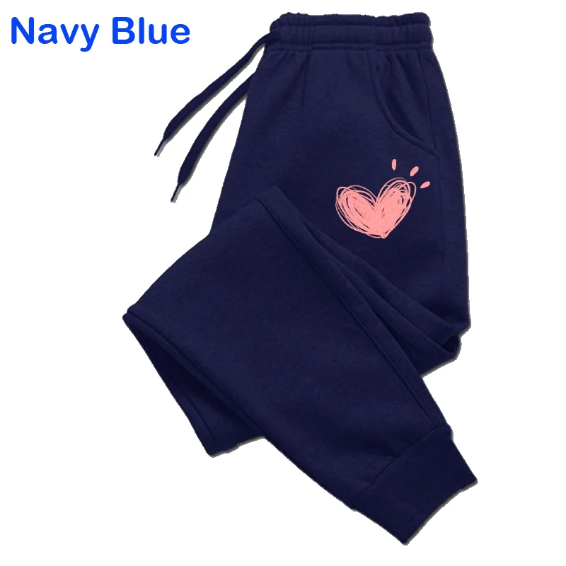 Women Cute Heart Printed Sweatpants Autumn Winter Cotton Long Pants Jogger Trousers Casual Sports Fitness Women Sweat Pants - Image 3