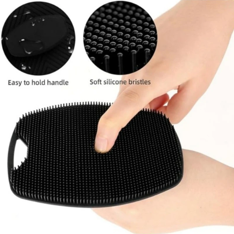 1pc Soft Silicone Exfoliating Brush Cleanser Manual Body Cleansing Scrubber Shower Gentle Massage Bath Brush For Men - Image 5