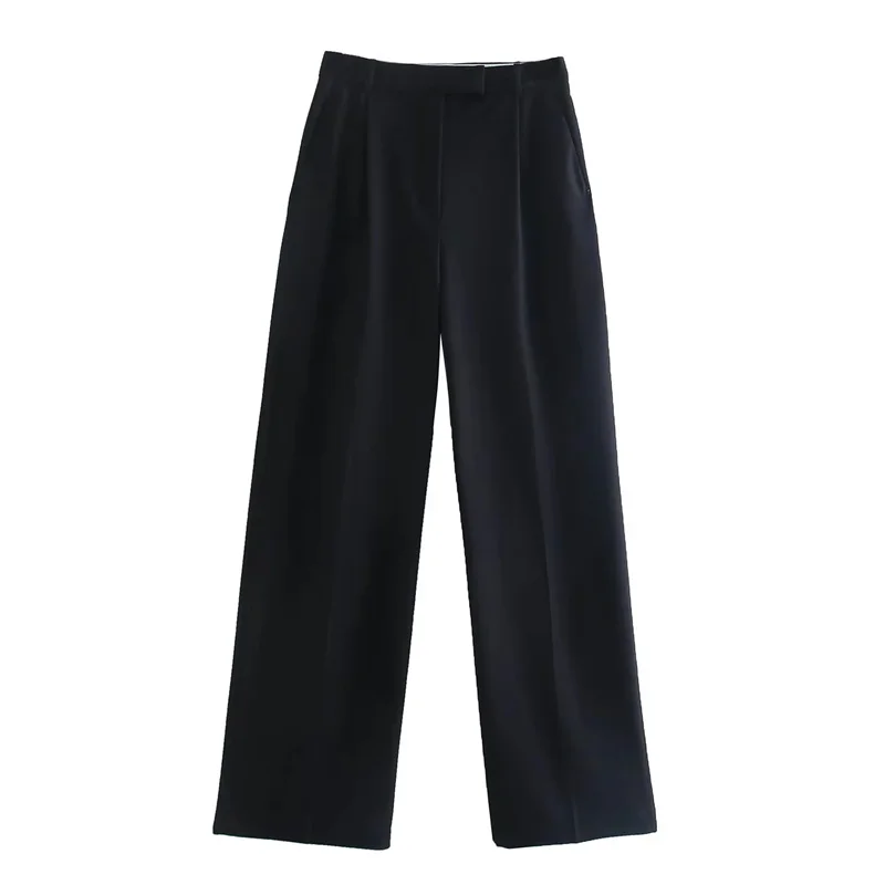 MUJER 2025 Women's Pants Beige Grey Black Wide Leg Pants Women High Waist Baggy Pants Woman Fashion Summer Office Trousers - Image 6